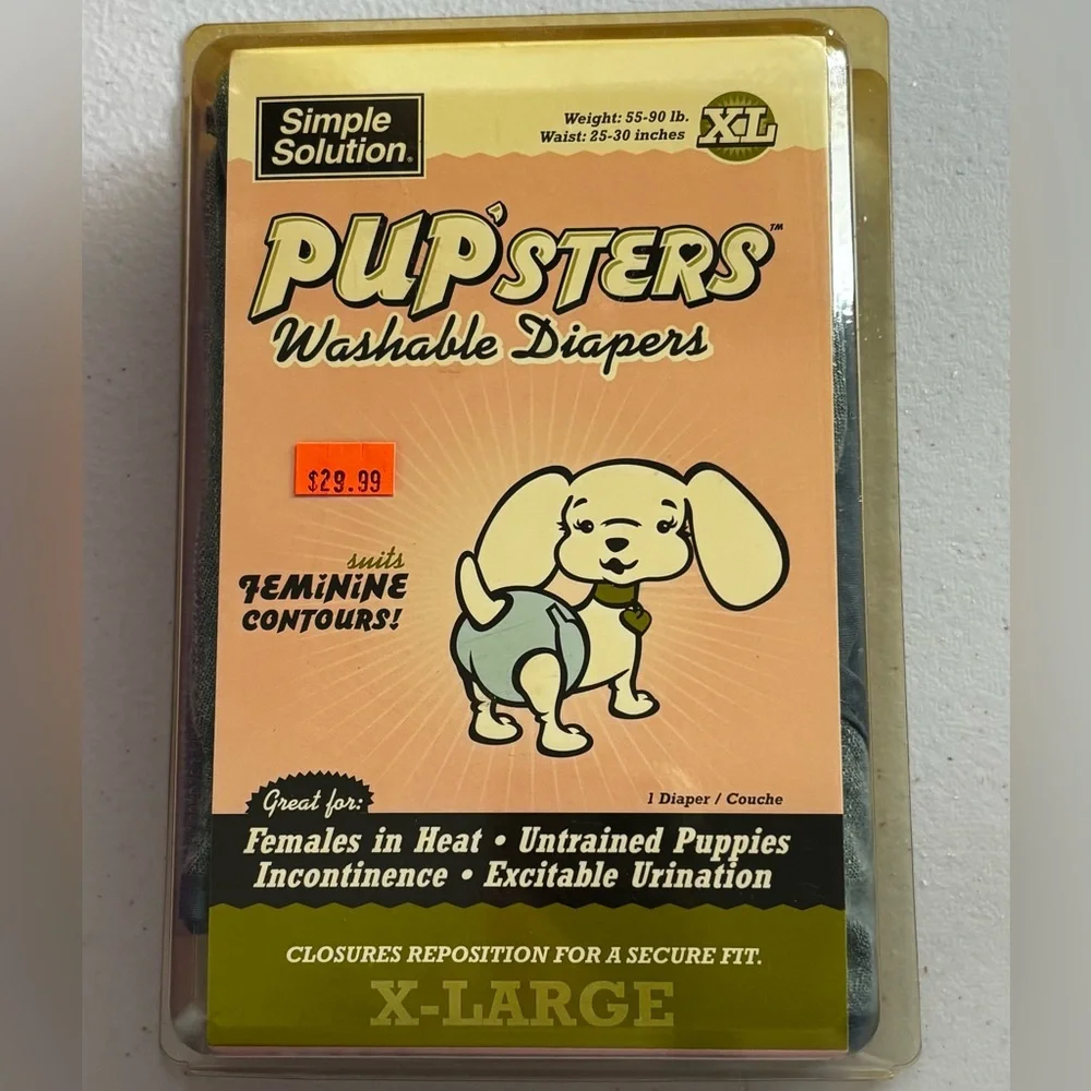 Simple Solution XL Blue Pupsters Washable Diaper